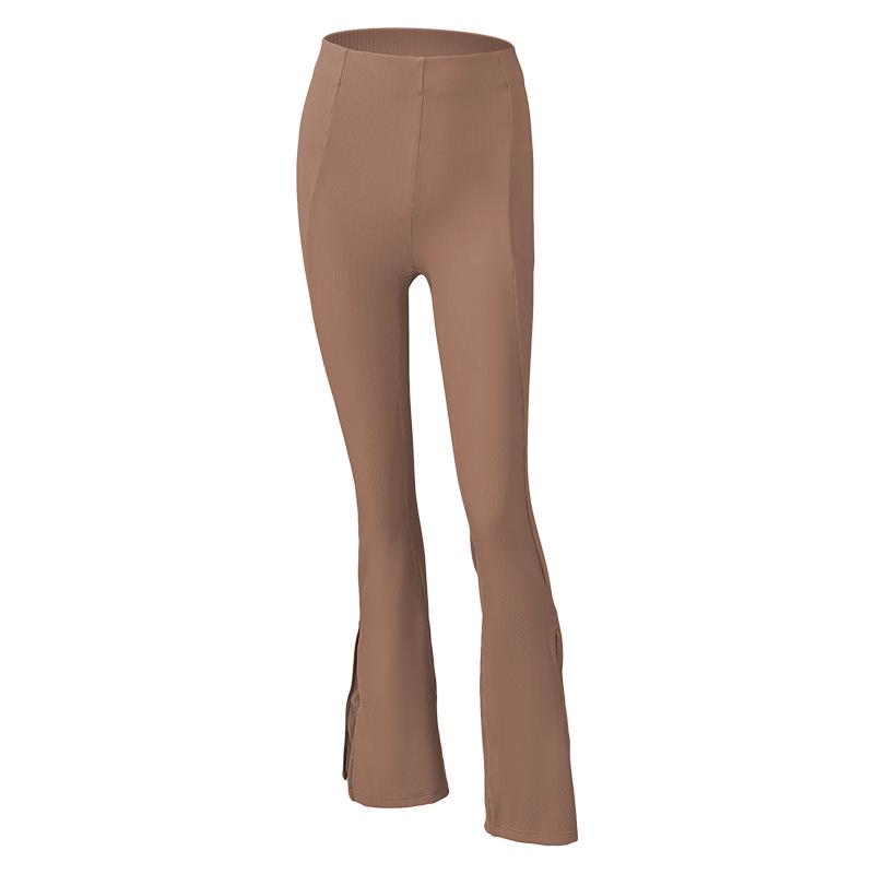 

Женские ребристые брюки клеш для йоги с высокой посадкой и низом на молнии - Удобная и эластичная посадка XXL/Size 10 130-140 lbs