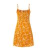 Women's Clothing Hong Kong Flavor Chic Niche Style Retro Waist Sexy Sweet and Spicy Style Thin Floral Suspender Dress