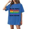 Moda Donna Casual Stampato Manica Corta Girocollo Pullover Top