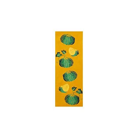 Pumpkin Tenugui Hand Made in Hanging Scroll Towel, Japan, 100% Cotton, Chū-dyed, Tapestry,