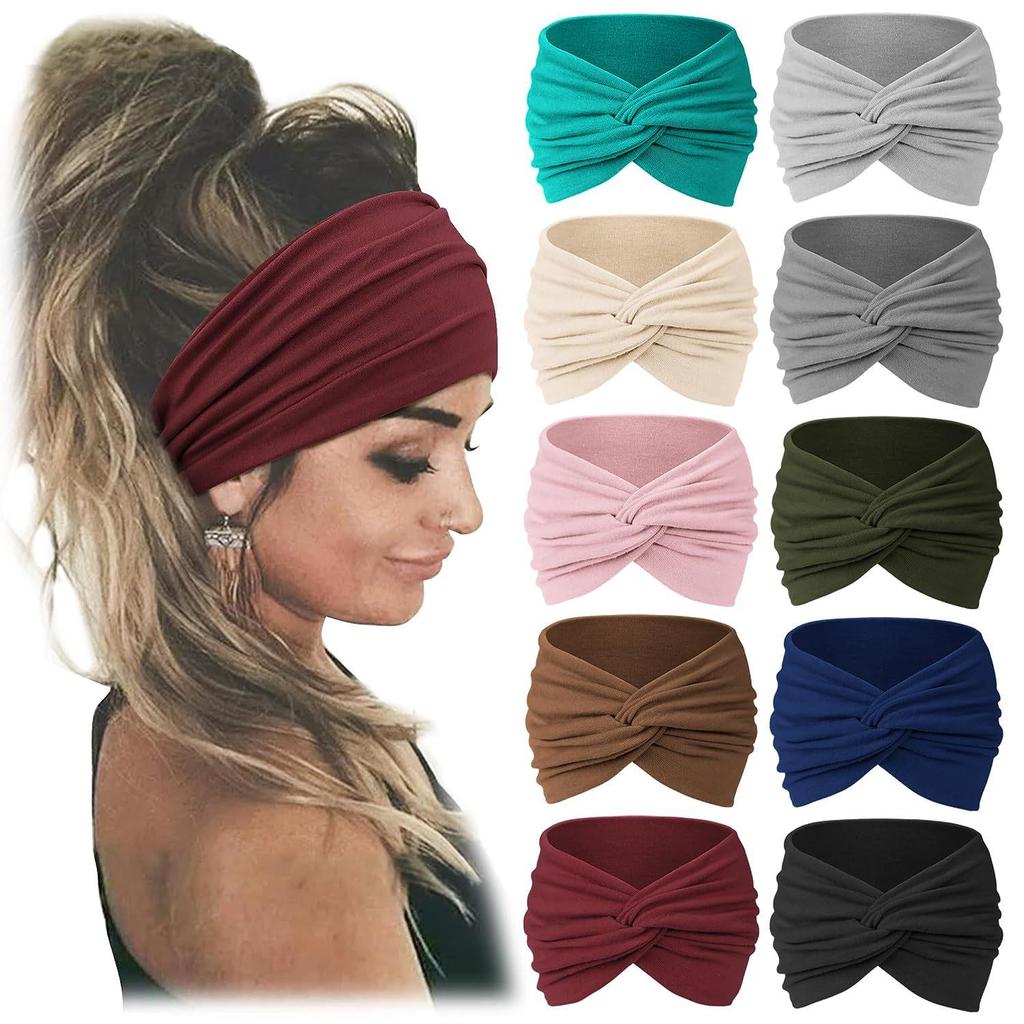 Boho Dámska Široká Športová Jógová Čelenka - Elastický Doplnok do Vlasov na Beh