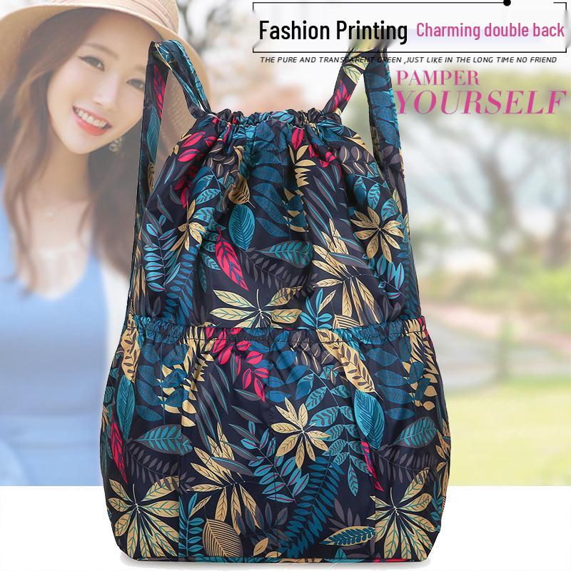 Summer Travel Large Capacity Drawstring Backpack for Fitness and Sports