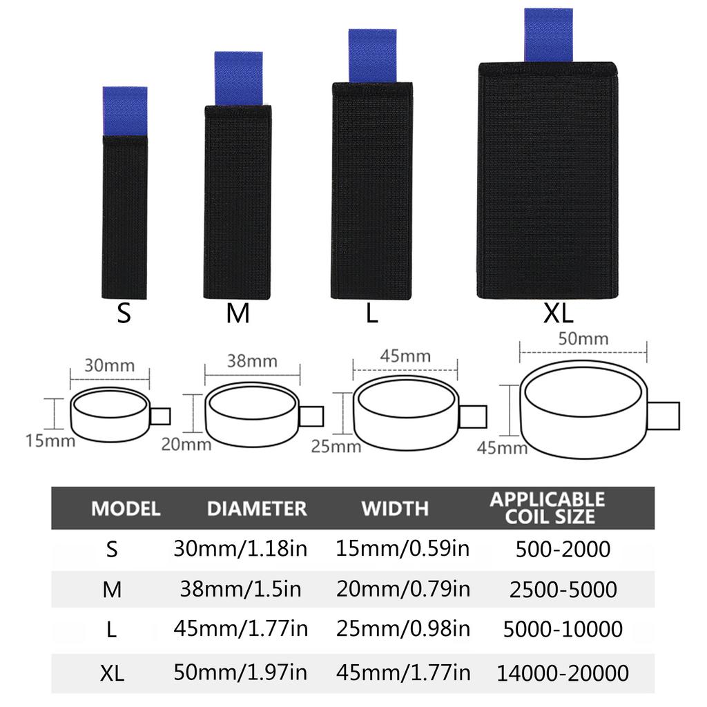 4Pcs Fishing Rod Holder Fastener Tackle Tool Fishing Spool Belt Fishing Reel Elastic Spinning Wheel Protection Belt Band