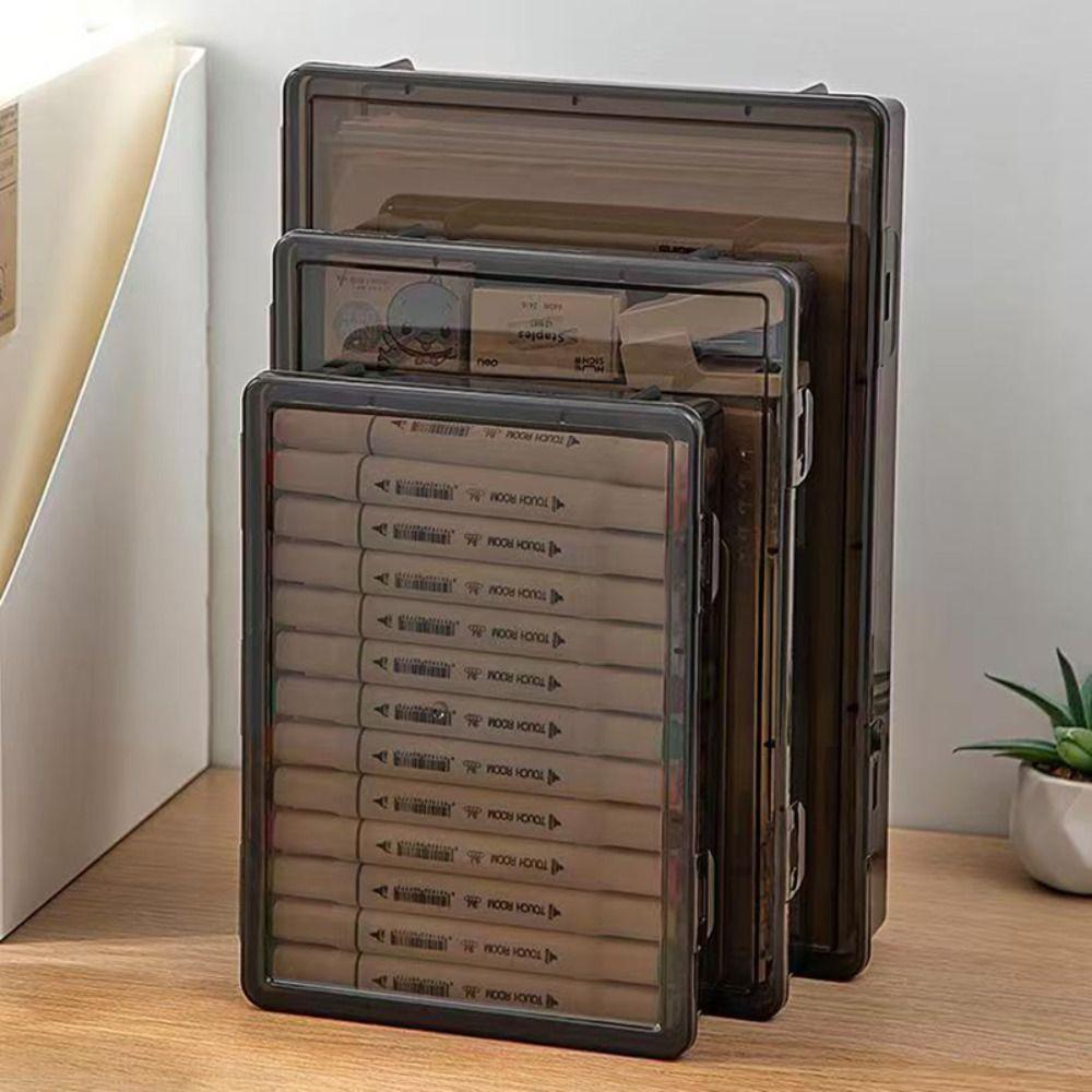A4 A4 File Box Dustproof Desktop Organizer New Certificate Storage Box  Stationery Organization
