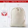 Cotton Linen Drawstring Canvas Bag, Single Layer Breathable Storage for Sundries