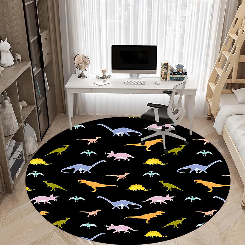 1pc Dinosaur Pattern Chair Carpet for Office, Soft Flannel Throw Mat, Perfect for Office,Holiday Party Decoration Choice yy251113082
