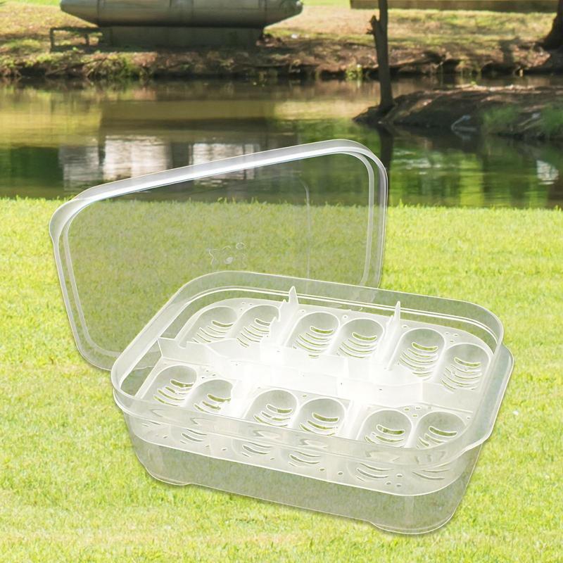 Incubadora de Cría de Reptiles 12 Rejillas Incubadora de Huevos de Tortuga Transparente Caja de Incubación de Anfibios Para Tortuga Melena de León