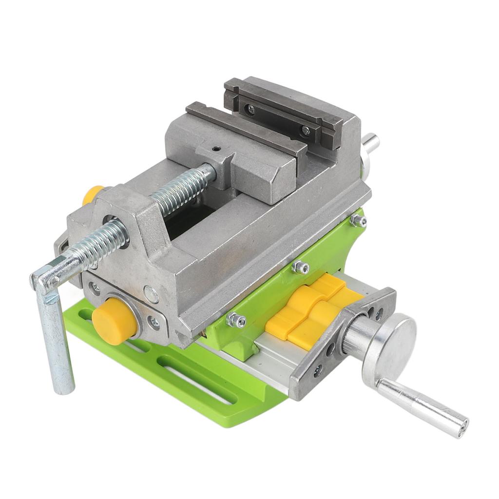3 Inch Drill Press Vise 2 Way Movement Aluminum Alloy Cross Sliding Flat Vise for Bench Drilling