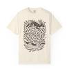 Retro Fox Yin Yang Print Shirt Witchy Forestcore Shirt Mystical Animal Graphic Dark Academia Unisex Y2K Casual Top Streetwear