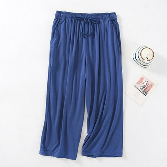 Men's Casual Modal Cropped Pants - Comfortable for Outdoor, Pajama, or Home Wear - Loose Fit for Spring and Summer.