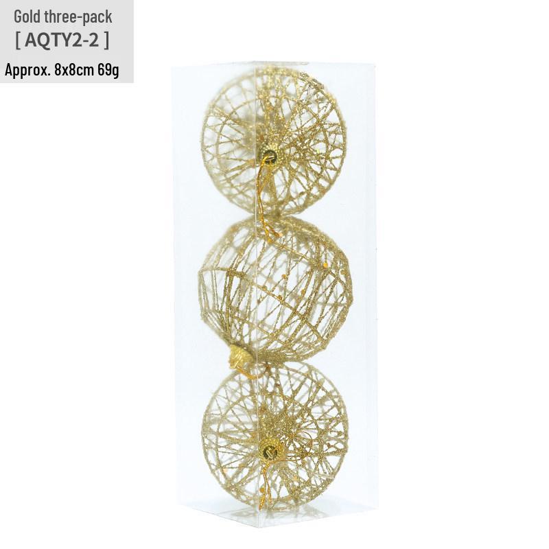 Wrought Iron Gold Christmas Ball Set - Tree Ornaments & Holiday Decorations