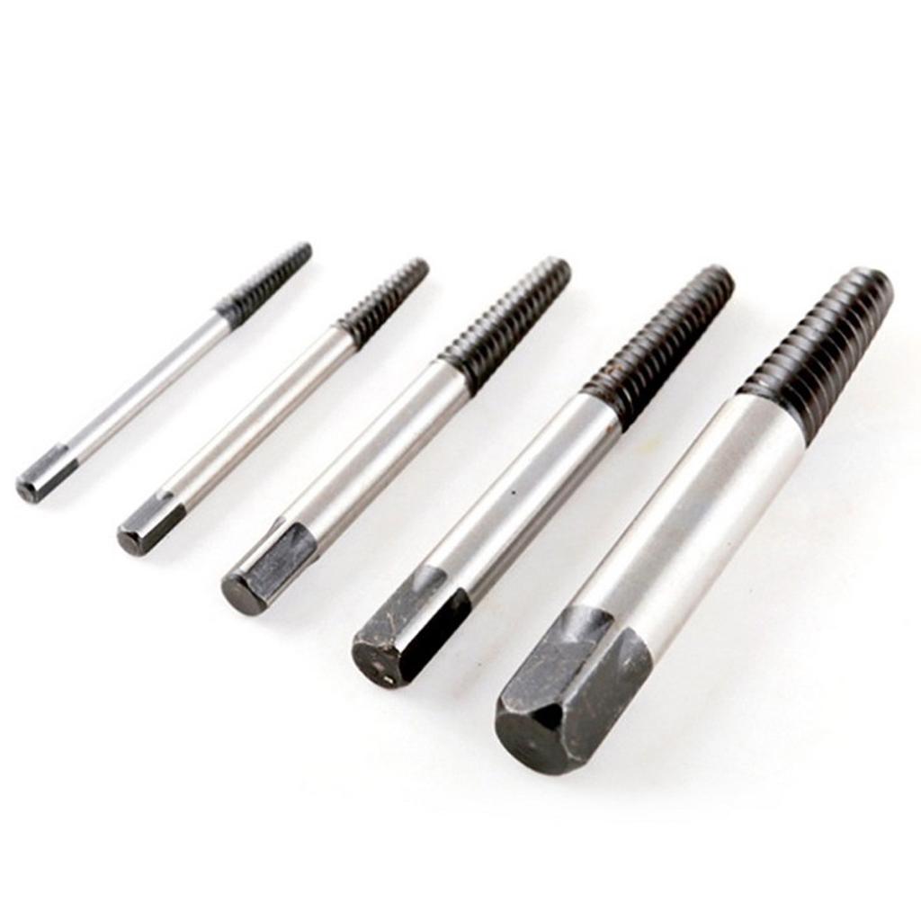 5pcs//set Carbon Steel Screw Extractor Broken Bolt Remover Drill Guide Bits Set