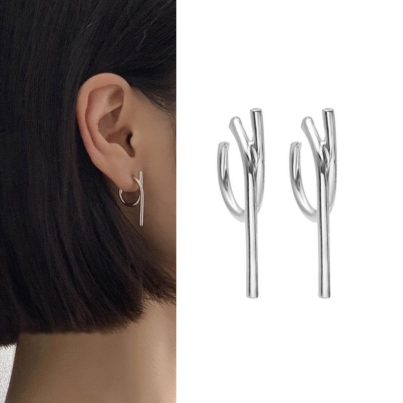 Metal Full Diamond Love Chain Fringed Earrings Women S Irregular Personality Dark Water Drop Earrings