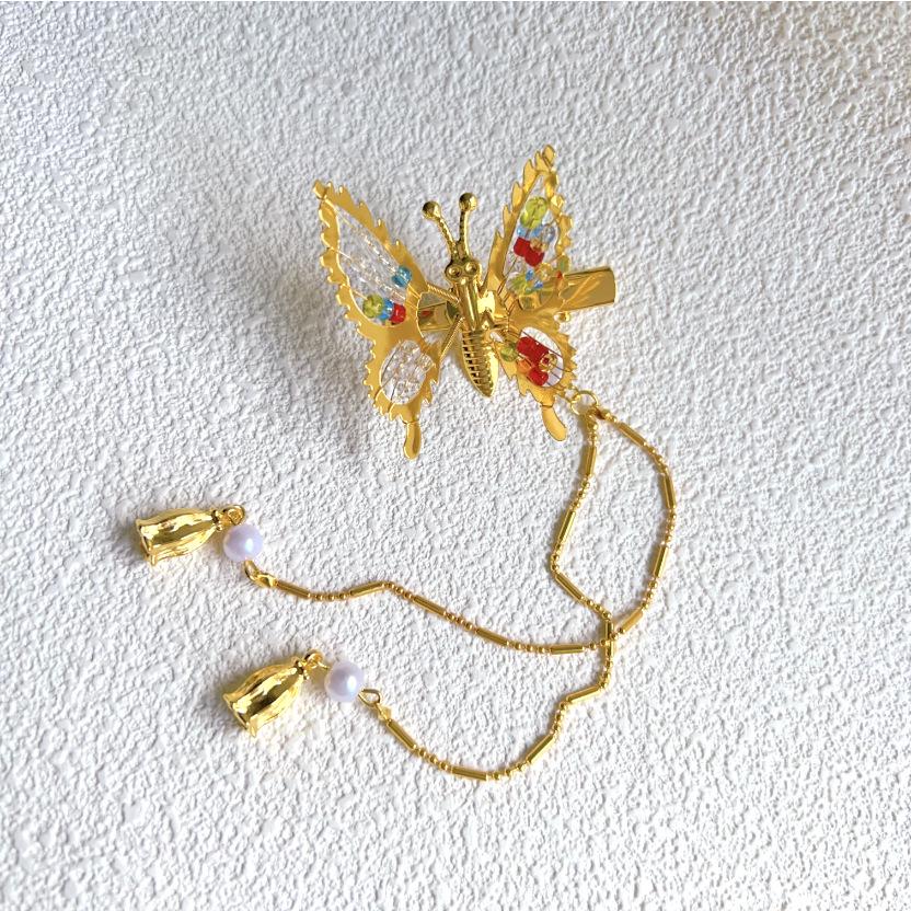 Korean Ancient Style Flapping Butterfly Tassel Hair Clip & Hairpin
