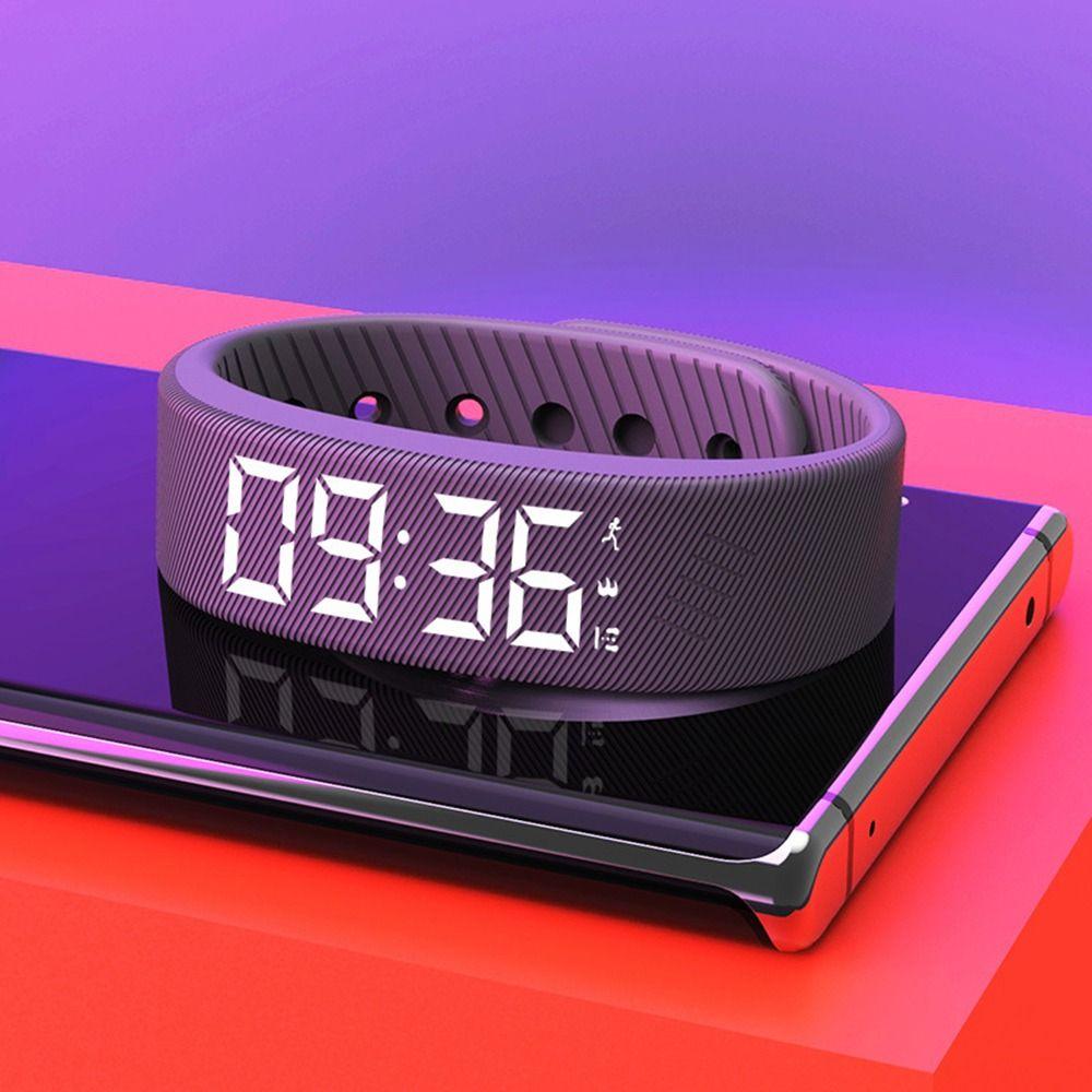 LED Digital Alarm Bracelet Adjustable Vibrating Alarm Smart Fitness Wristbands  for Students