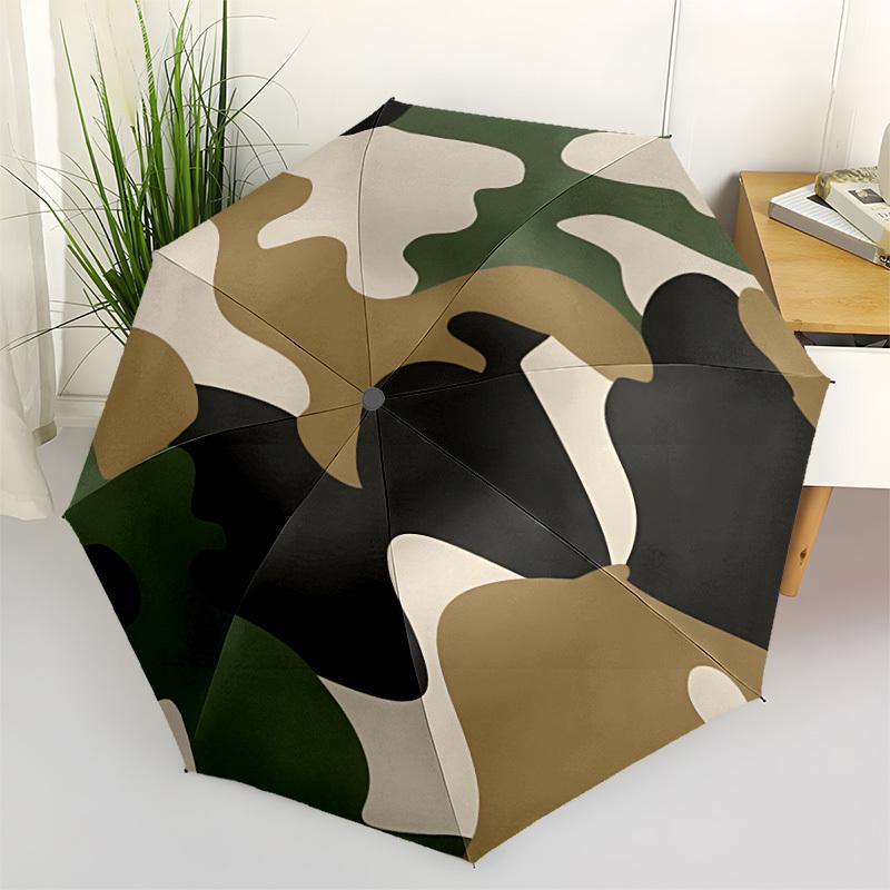 1 Stück Mode-Faltregenschirm mit 8 Speichen, Camouflage-Muster, Automatisches Öffnen/Schließen, Winddicht, Tragbar, Täglicher Gebrauch091