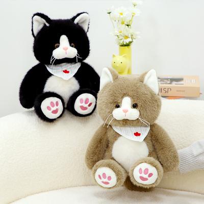 Cute Cat Doll Cow Kitten Plush Toy Scratcher Doll New Sitting Cat Throw Pillow