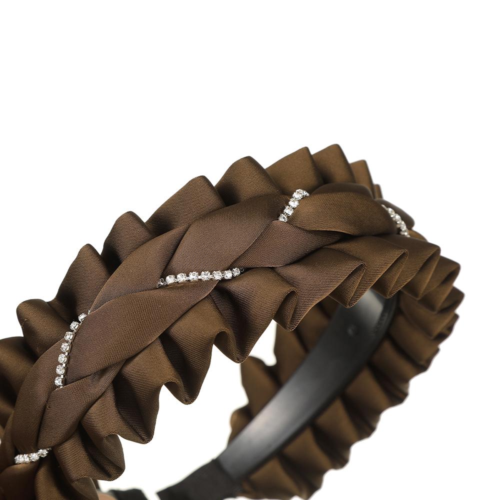 Neues breites gerunzeltes Strass-Stirnband für Frauen Haarband Haarreif Kopfwickel Mädchen Haarschmuck Elegant Schick Haarschmuck