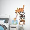 SMAOSTORE Wall Cute Cat Stacking High Stylish Fishbowl and Goldfish Door Waterproof Removable Wallpaper for and Background Walls (Mata) Stickers,