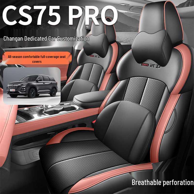 Changan CS75 PRO Seat Covers: Fully Enclosed, All-Season, Perforated Leather Car Seat Cushions for 26 Models.