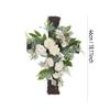 Easter Cross Simulation Flower Wall Hanging Wreath, Artificial Flower Decoration, Easter Farmhouse Front Door Decorations