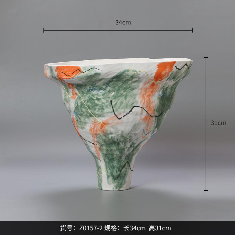 Ceramic Vase Abstract Irregular Pattern Ceramic Handicraft Floral Arrangement Accessories Flower Vase Home Decoration