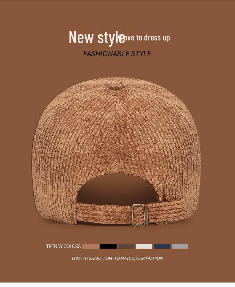 Solid Color 3D Letter R Corduroy Baseball Cap - Adjustable Fall/Winter Fashion Hat