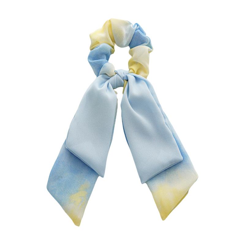 Summer New Style Tie-dye Chiffon Double-layer Ribbon Large Bow Hair Accessory for Women - Hair Tie with Butterfly Knot Hair Ring