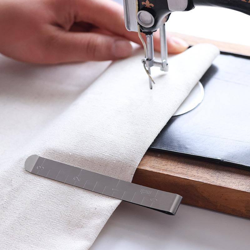 1PCS Metal Sewing Hemming Clip Sewing Clip 3 Inch Measuring Ruler Quilting Clip Fixed Ruler DIY Sewing Clip Fabric Ruler