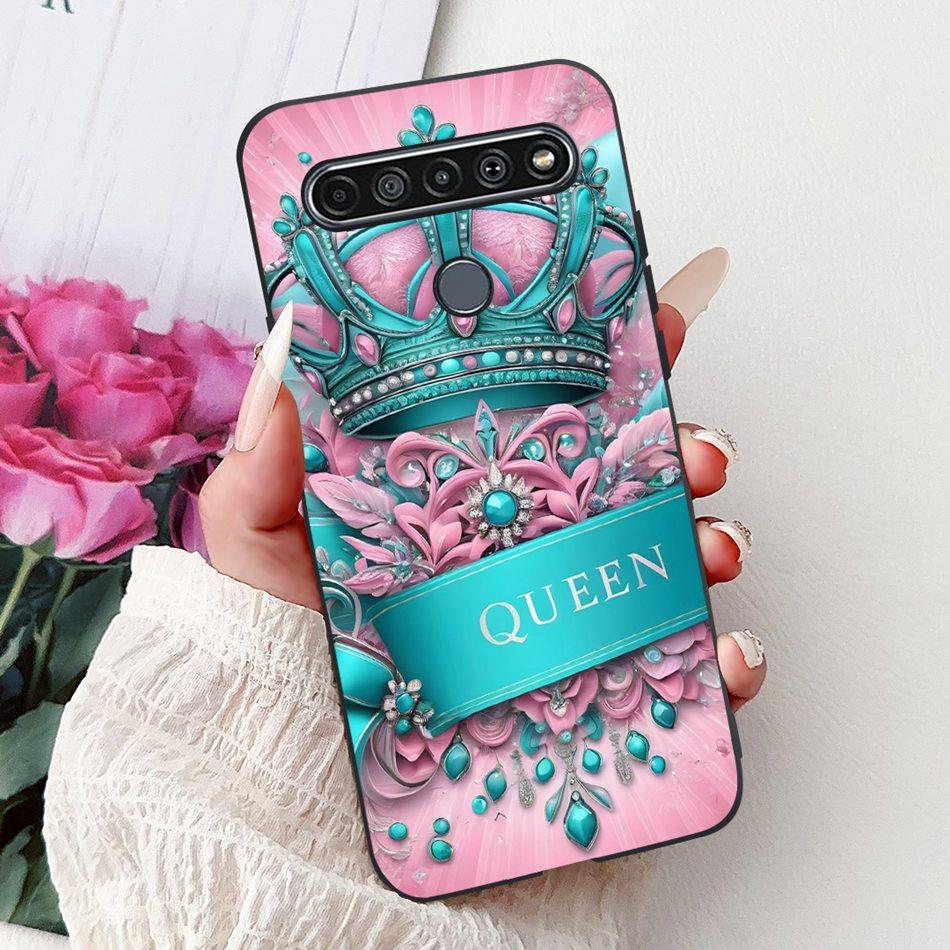 For LG K41S K51S 2020 Elegant Floral Cat Printed Phone Case For LG K41S K51S LM-K410 LM-K510 Black Silicone Soft Cases