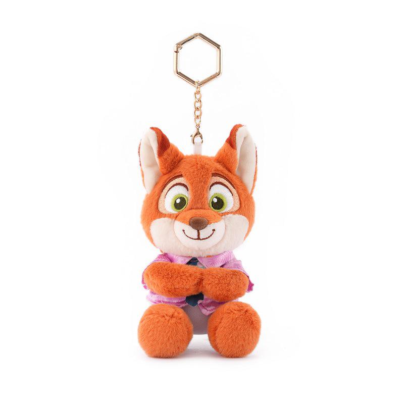 Authentic Zootopia 2 Judy & Nick Plush Keychain with Officer Clawhauser Ornament