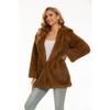 Autumn And Winter Fashionable Faux Fur Hooded Coat Mid-length Women's Coat Warm Top
