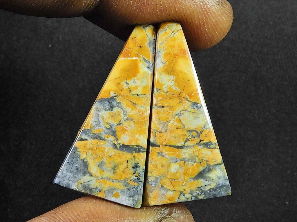 24Cts. Natural Maligano Jasper (12mm X 28mm Each) Fancy Cabochon Match Pair SK-2776