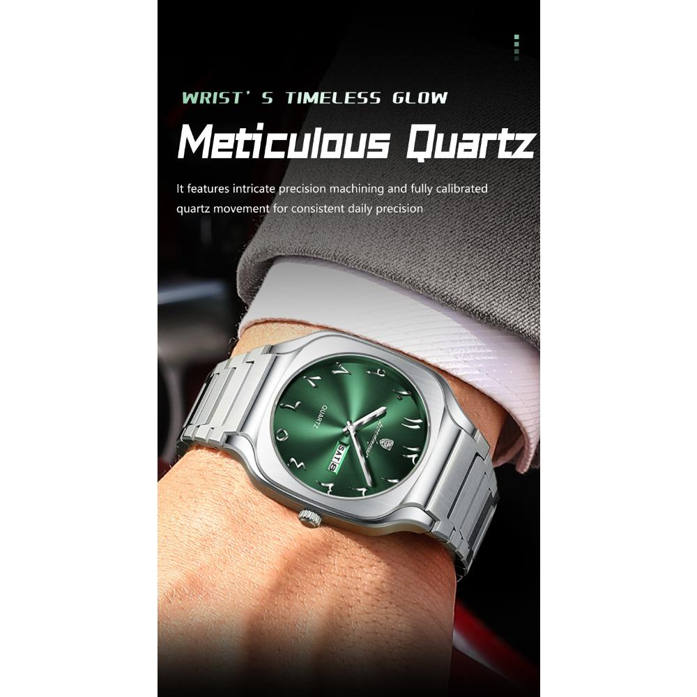 POEDAGAR Luxury Man Wristwatch Original Business Stainless Steel Quartz Watch Waterproof Date Men's Watches Week Clock Reloj