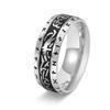 OAHLAN Fashion Jewelry 8mm Vintage Style Rune Stainless Steel Rings for Men Engagement Wedding Gifts