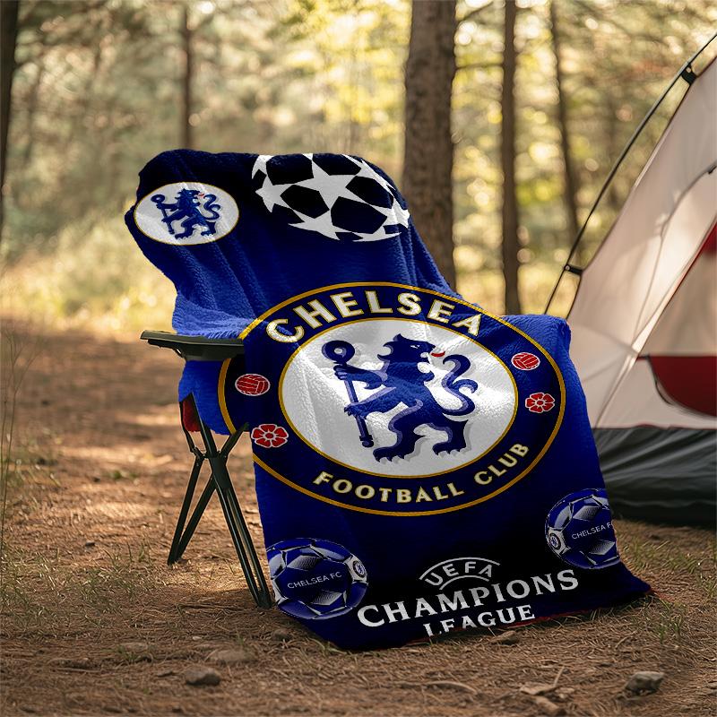1pc C-Chelsea Theme Blanket - Digital Print, Polyester, Cozy for All Seasons, Perfect for Outdoor, and Travel