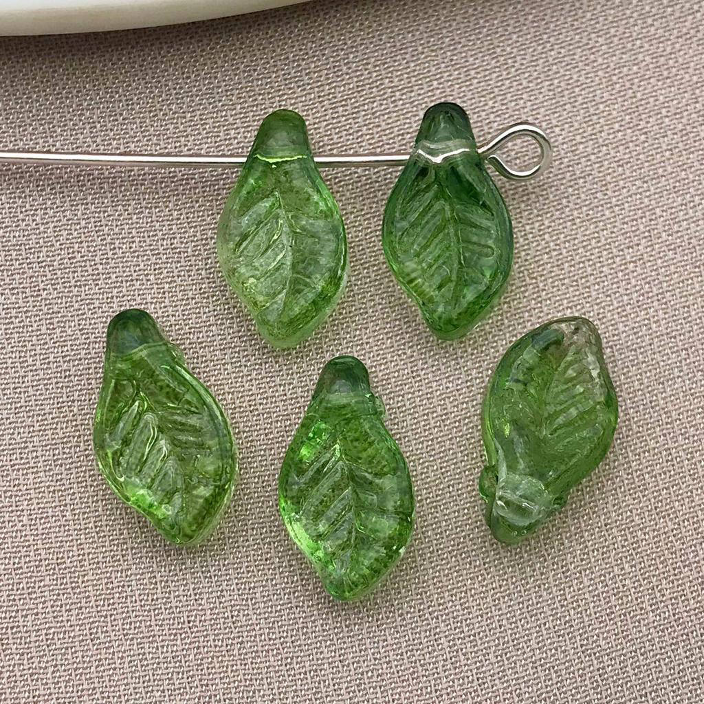 Glass Leaf Charm Keychain & Bracelet Bead DIY Kit