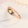 2026 Fashion Rose Gold Peridot Ring Women's European and American Light Luxury Inlaid Zircon Ring Jewelry