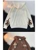 Men's Hooded Cardigan: Trendy American High Street Oversized Embroidered Sportswear for Spring and Autumn Couples.