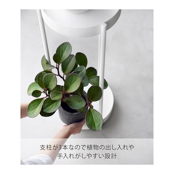 Yamazaki Jitsugyo 4366 Planter Stand with Casters, 2 Tiers, White, Approx. W25 x D26.5 x H70cm, Tower Flower Stand, Ornamental Plants, Easy to Move