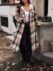 Autumn/Winter 2025 European & American Style Hooded Plaid Wool Trench Coat