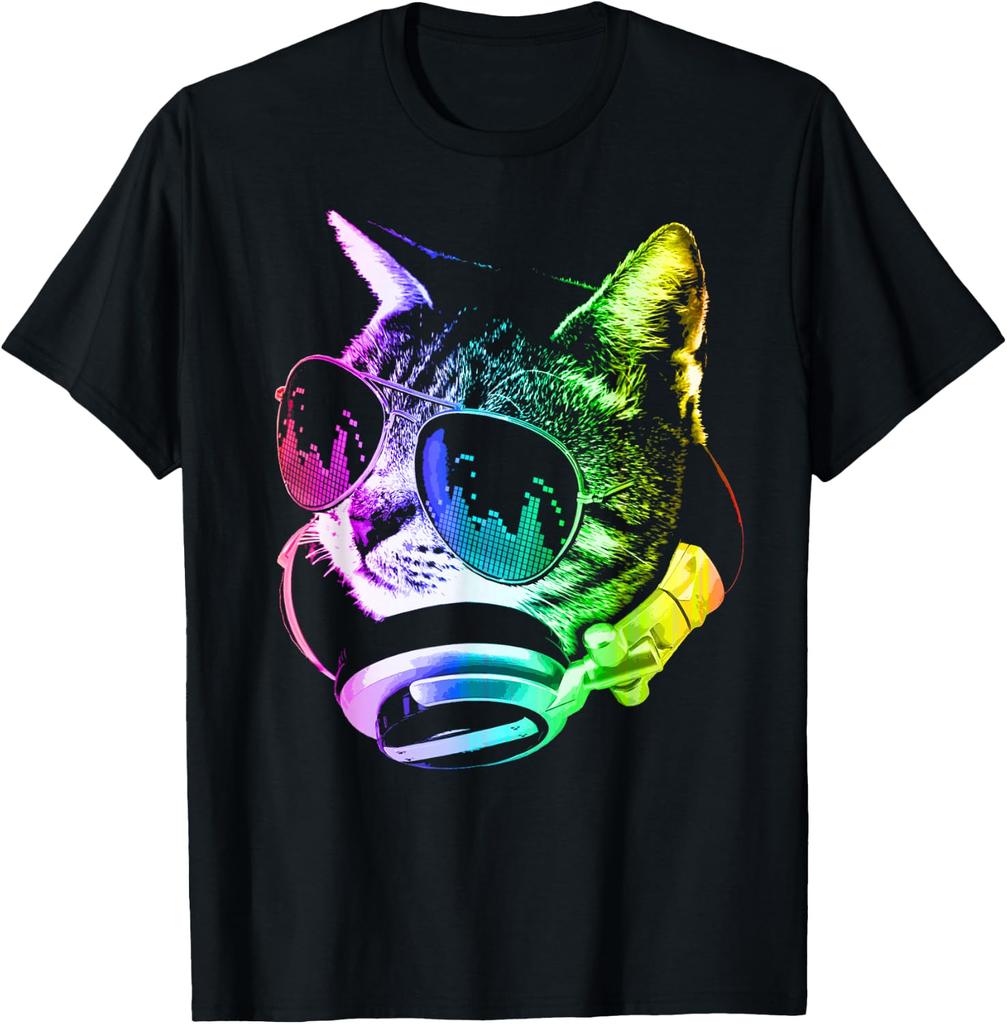 Rainbow Music Cat T-Shirt