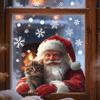 1PC Santa Claus and Snowflake Window Glass Stickers Decoration Static Cling No Residue for Bedroom Living Room Christmas Decor