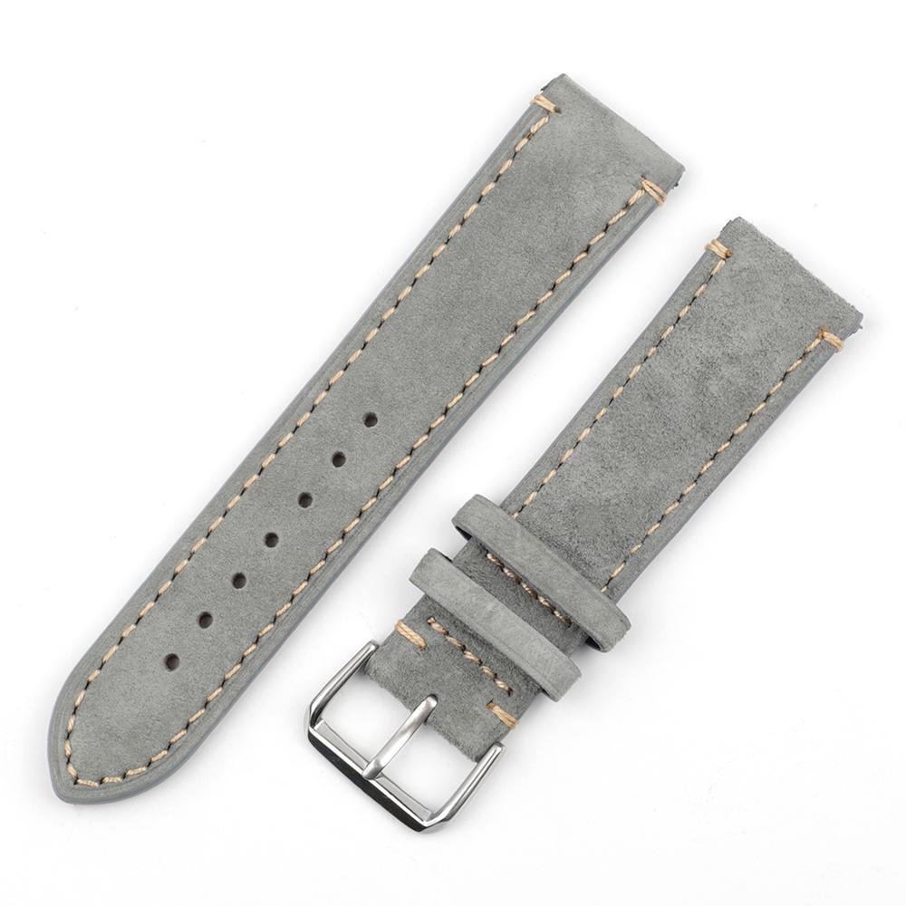 High Quality Vintage Suede Leather Watch Straps Blue Watch Bands Replacement Strap for Watch Accessories 18mm 20mm 22mm 24mm