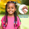 50pcs Mix Colors Silicone Hair Beads for Braids with Rubber Bands and Beader for Braiding DIY Bracelets Necklace Crafts