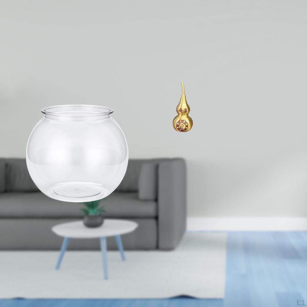 Transparent Brass Fish Tank Gourd Statue Ornament for Office Table Home Decor Multifunctional