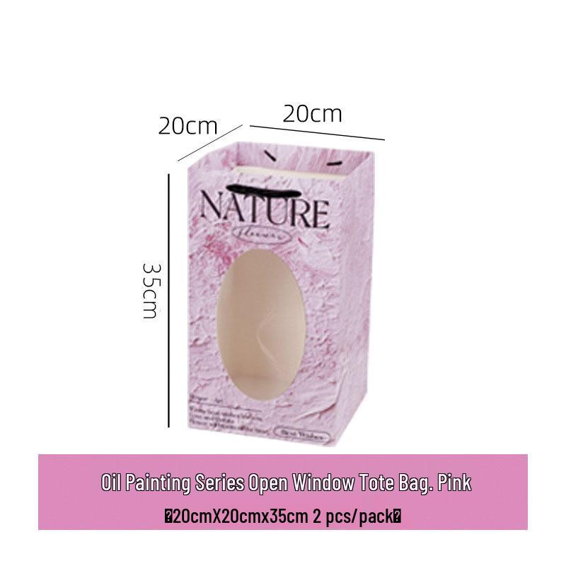 Handheld Gift Bag with Window, Souvenir Packaging, Wedding Candy Bag, Flower Bouquet Wrap