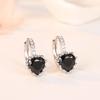 Fashionable Colored Diamond Earrings for Women's Heart Zircon Earbuds Simple Student Earrings
