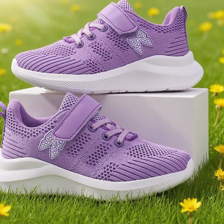 Scarpe Casual Carine da Ragazza Sneakers da Corsa Leggere in Rete Calzature Piatte Comode per Camminare Bambini Studenti Antiscivolo