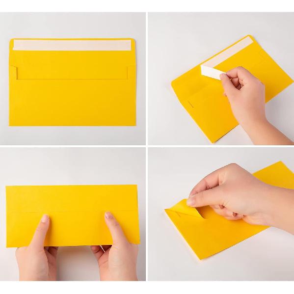 50 Pack Colorful #10 Business Envelopes Self Seal Standard Envelopes for Office Checks, Business, Letter Mailing Invoices, 4.13 x 9.49 Inches